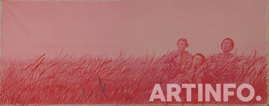 최민화, '붉은갈대'.oil on canvas, 142 x 400cm, 1992.(사진=대구미술관)