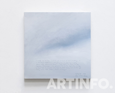 Byron Kim, 'Sunday Painting 12/28/08'. Acrylic and pen on canvas, 35.5 x 35.5 cm, 2008.(사진=국제갤러리)