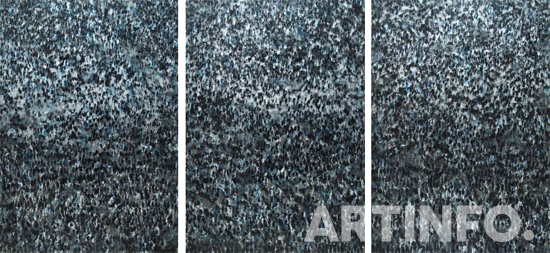 필립 꼬네, 'The big crowd 2'. wax painting on canvas, Triptych, 200×140cm, 2018.(사진=조현화랑)