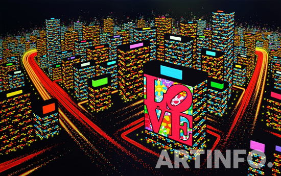 김세한, 'Dot - city lights'. 130.3X193.9cm. acrylic on canvas. 2017(사진=갤러리작)