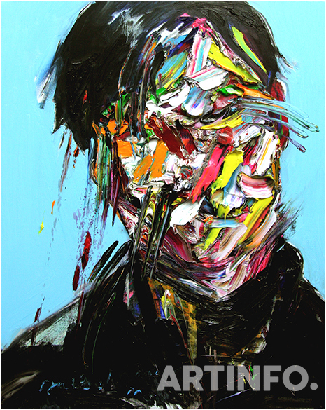 안교범, 'image-a hansome man'. 90.9×72.7cm, oil and chorcoal on canvas, 2018.