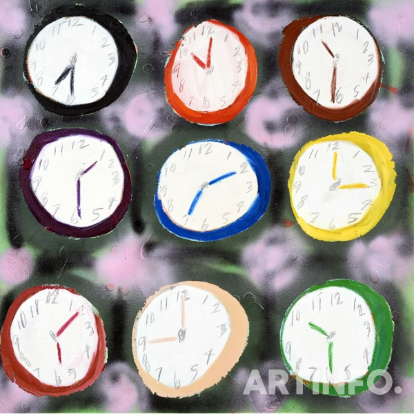 장유희, 'Multiple clocks'. Oil and acrylic on canvas, 89x89cm, 2016.(사진=가나아트)