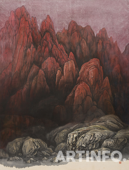이석구, '산'. 140×106.5cm, 종이에 수묵채색, 1980.(사진=이천시립월전미술관)