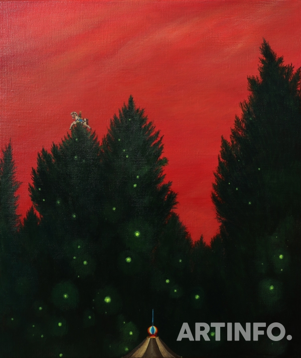 허문희, ‘별 숲’. 45.5 x37.9cm, acrylic on canvas, 2018. (사진=맥화랑)
