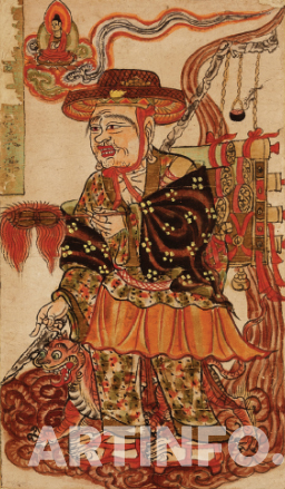 '행각승도'. 둔황, 10세기, 종이에 채색, 국립중앙박물관 소장.