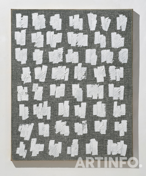 하종현, 'Conjunction 18-52'. Oil on hemp cloth, 162 x 130 cm, 2018.(사진=국제갤러리)