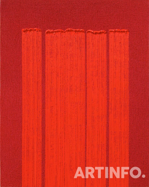 하종현, 'Conjunction 18-12'. Oil on hemp cloth,  227 x 182 cm, 2018.(사진=국제갤러리)