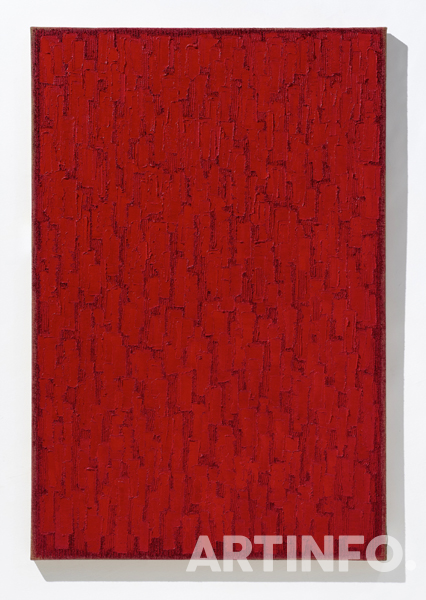 하종현, 'Conjunction 17-95'. Oil on hemp cloth,  180 x 120 cm, 2017.(사진=국제갤러리)